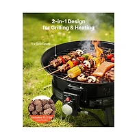 Slickblue 24 Inch Propane Fire Pit 53000 Btu with Grill Grate