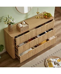 flynama 6 Drawer Minimalist Dresser Easy Clean Cabinet for Home Office Home Furniture With Spacious Drawers Easy Assembly