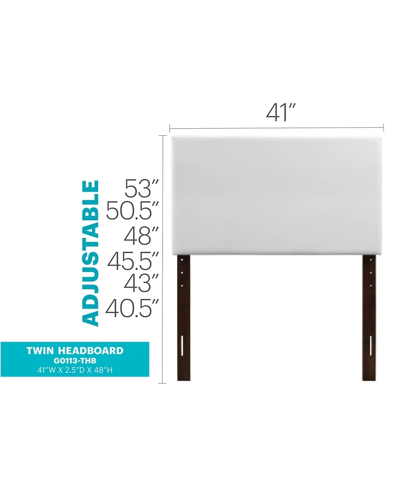 Flynama Twin Upholstered Headboard Adjustable Height 41 to 53 inch for Bedroom