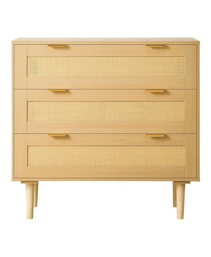 Rainsken 3 Drawer Rattan Dresser
