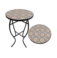 Jiallo Mosaic Art Collection Floral Accent Table