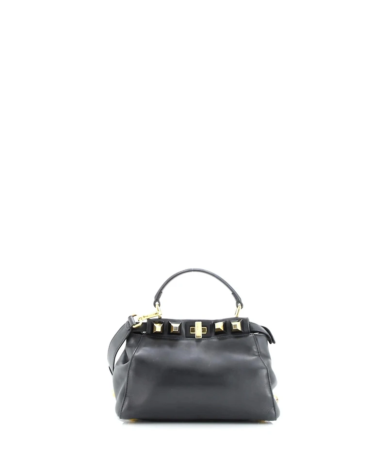 Pre-Owned Fendi Mini Peekaboo Bag Leather with Studded Detail