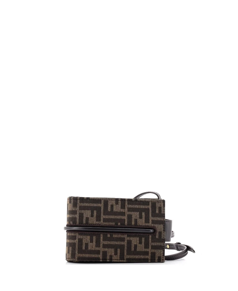 Pre-Owned Fendi Logo Phone Holder Bag Zucca Canvas