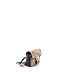 Pre-Owned Gucci Mini Gg Marmont Flap Bag Diagonal Quilted Gg Canvas with Leather
