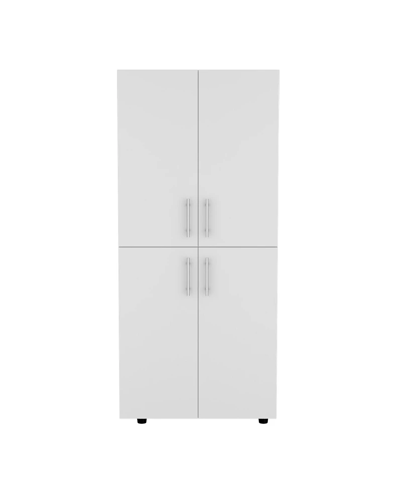 flynama 4 Door Armoire 70.8inch High with Melamine Finish Multiple Shelves and Compartments for Bedroom Storage Organizer