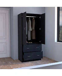 flynama Taly 2Doors 2Drawers Armoire 70.9inch High Bedroom Storage Cabinet with Ample Space and Sturdy Construction