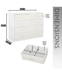 flynama Modern 4 Drawer Dresser Mdf Cabinet with Wheels for Bedroom Living Room Entryway