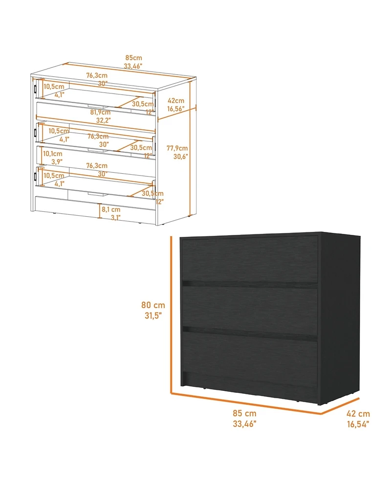 flynama Modern 4 Drawer Dresser Mdf Cabinet with Wheels for Bedroom Living Room Entryway