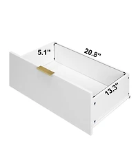 flynama 6 Drawer Dresser with Glass Front Drawers Wood for Bedroom Living Room