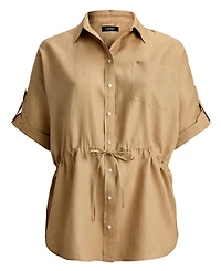 Lauren Ralph Plus Roll-Tab Sleeve Tunic