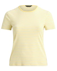 Lauren Ralph Lauren Plus Size Striped Rib-Knit Stretch Top