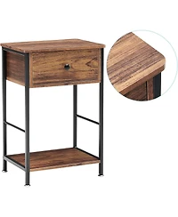 gaomon Nightstand Set of 2 Small End Side Tables with Storage Shelf and Large Drawer Industrial Slim Nightstands Bedside Tables for Bedroom
