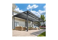 Aecojoy 20'X12' Hardtop Gazebo Outdoor Pergola Lean to Metal Pergolas
