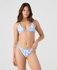 Roxy Women's Printed Reversible Tiki Tri Halter Bikini Top