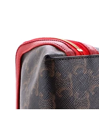 Pre-Owned Celine Zip Around Chain Clutch Triomphe Coated Canvas