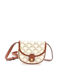 Pre-Owned Celine Mini Besace Flap Bag Triomphe Coated Canvas