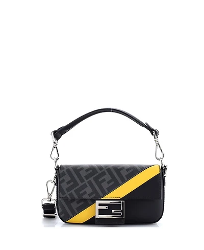 Pre-Owned Fendi Mini Baguette Nm Bag Zucca Coated Canvas and Leather
