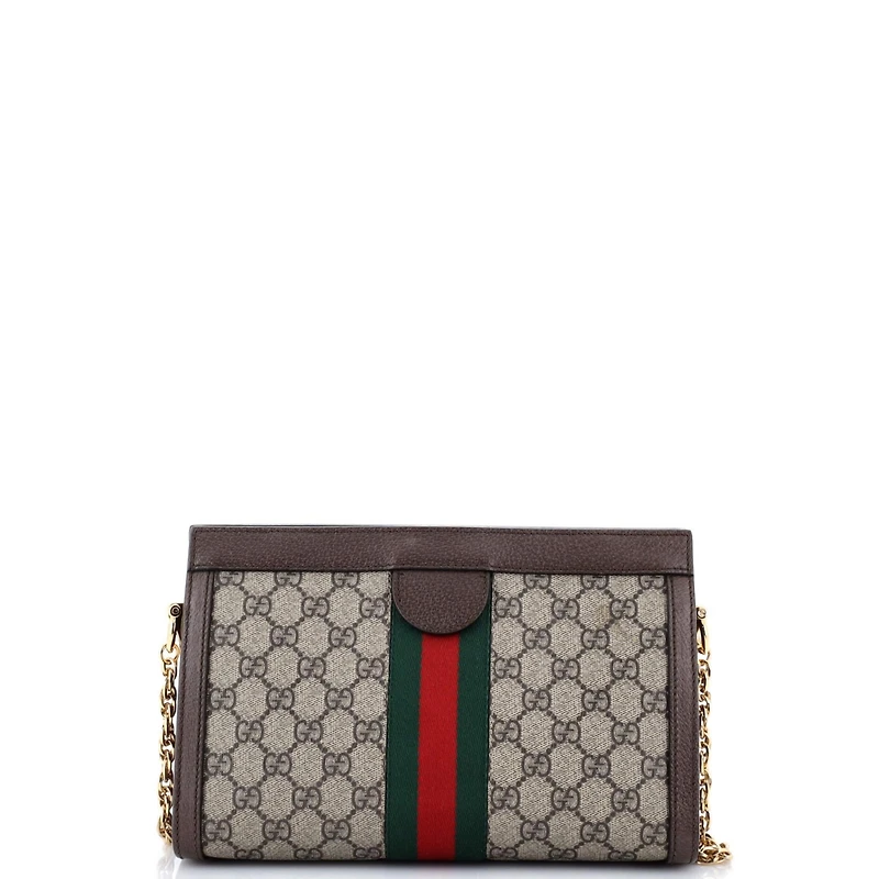 Pre-Owned Gucci Small Ophidia Chain Shoulder Bag Gg Coated Canvas