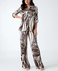 Guess Womens Long Sleeve Bastienne Shirt Bastienne Wide Leg Pull On Pants