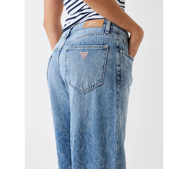 Guess Women's Low-Rise Wide-Leg Baggy Jeans