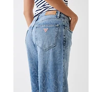 Guess Women's Low-Rise Wide-Leg Baggy Jeans