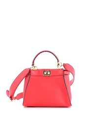 Pre-Owned Fendi Mini Peekaboo Bag Leather with Zucca Suede Interior