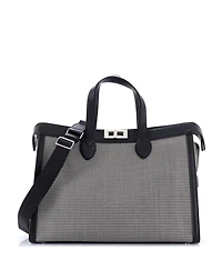 Pre-Owned Fendi Peekaboo ISeeU Forty8 Handbag Houndstooth Wool
