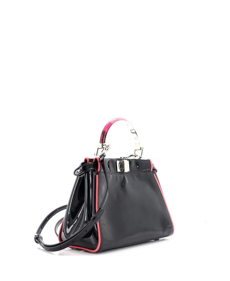 Pre-Owned Fendi Mini Resin Handle Peekaboo Bag Patent