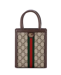 Pre-Owned Gucci Super Mini Ophidia Convertible Tote Gg Coated Canvas