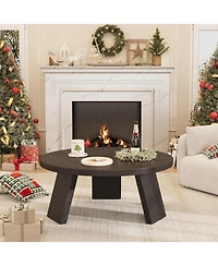 gaomon 335" Round Coffee Table, Modern Circle Center Table with Inclined Legs, Accent Cocktail Tables for Living Room, Bedroom, Easy Assembly