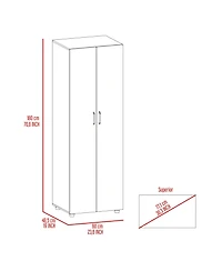 flynama Glasgow Armoire Wengue Wood with One Cabinet Two Storage Shelves