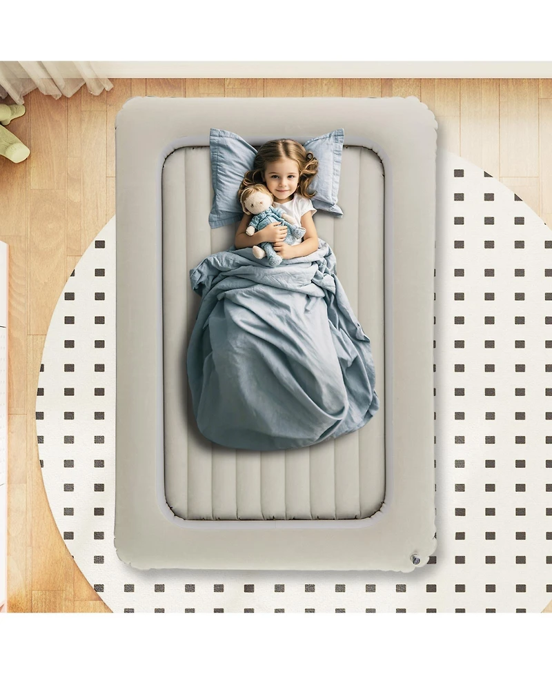 Sugift Inflatable Toddler Travel Bed with Built In Electric Pump