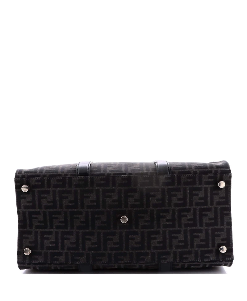 Pre-Owned Fendi Large Convertible Open Tote Zucca Jacquard Fabric and Leather