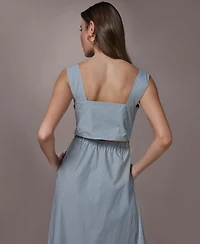 Donna Karan New York Women's Square Neck Midi Dress