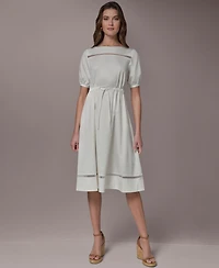 Donna Karan New York Women's Short-Sleeve A-Line Dress