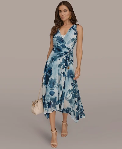Donna Karan New York Women's Faux Wrap A-Line Dress
