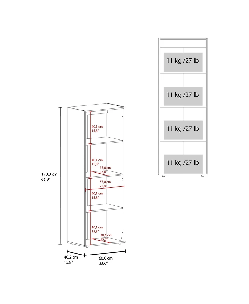 Flynama Armoire 66.9 Inch High 2 Doors 4 Shelves Bedroom Storage Cabinet with Spacious Shelving