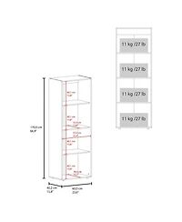 Flynama Armoire 66.9 Inch High 2 Doors 4 Shelves Bedroom Storage Cabinet with Spacious Shelving