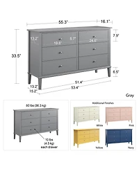 flynama 6 Drawer Modern Dresser Storage Cabinet for Closet Home Furniture with Spacious Drawers Easy Assembly Durable Buil