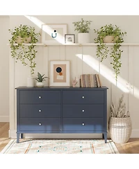 flynama 6 Drawer Modern Dresser Storage Cabinet for Closet Home Furniture with Spacious Drawers Easy Assembly Durable Buil