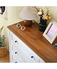 flynama 6 Drawer Classic Dresser Organizer Cabinet for Nursery Home Furniture with Spacious Drawers Easy Assembly Durable