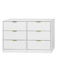 flynama Simply Modern 6 Drawer Dresser for Bedroom Living Room Hallway Entryway