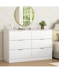 flynama Simply Modern 6 Drawer Dresser for Bedroom Living Room Hallway Entryway