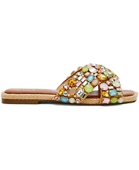 Steve Madden Women's Levity Embellished Flat Slide Sandals