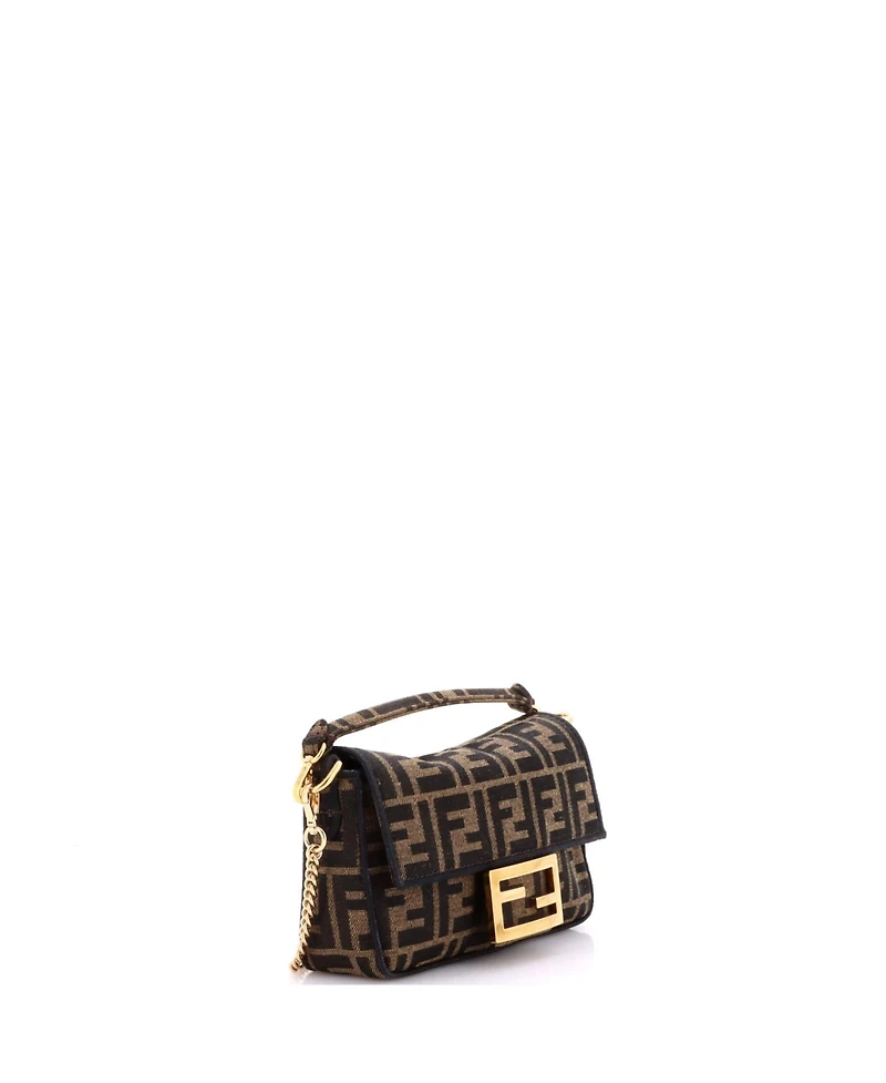 Pre-Owned Fendi Mini Baguette Nm Bag Zucca Canvas