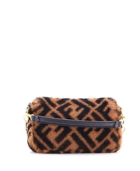 Pre-Owned Fendi Mini Baguette Nm Bag Zucca Shearling