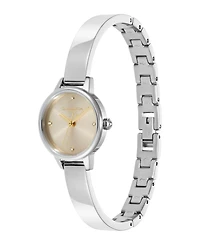 Olivia Burton Women's Mini Classic Silver Tone Stainless Steel Bangle Bracelet Watch, 23mm
