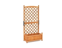 Raised Garden Bed with Diamond Lattice Trellis and Drainage Holes