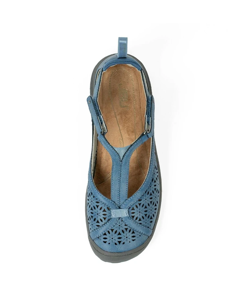 Jbu Women's Daffodil Mary Jane T-Strap Flats