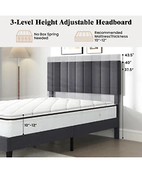 Sugift Velvet Upholstered Platform Bed frames
